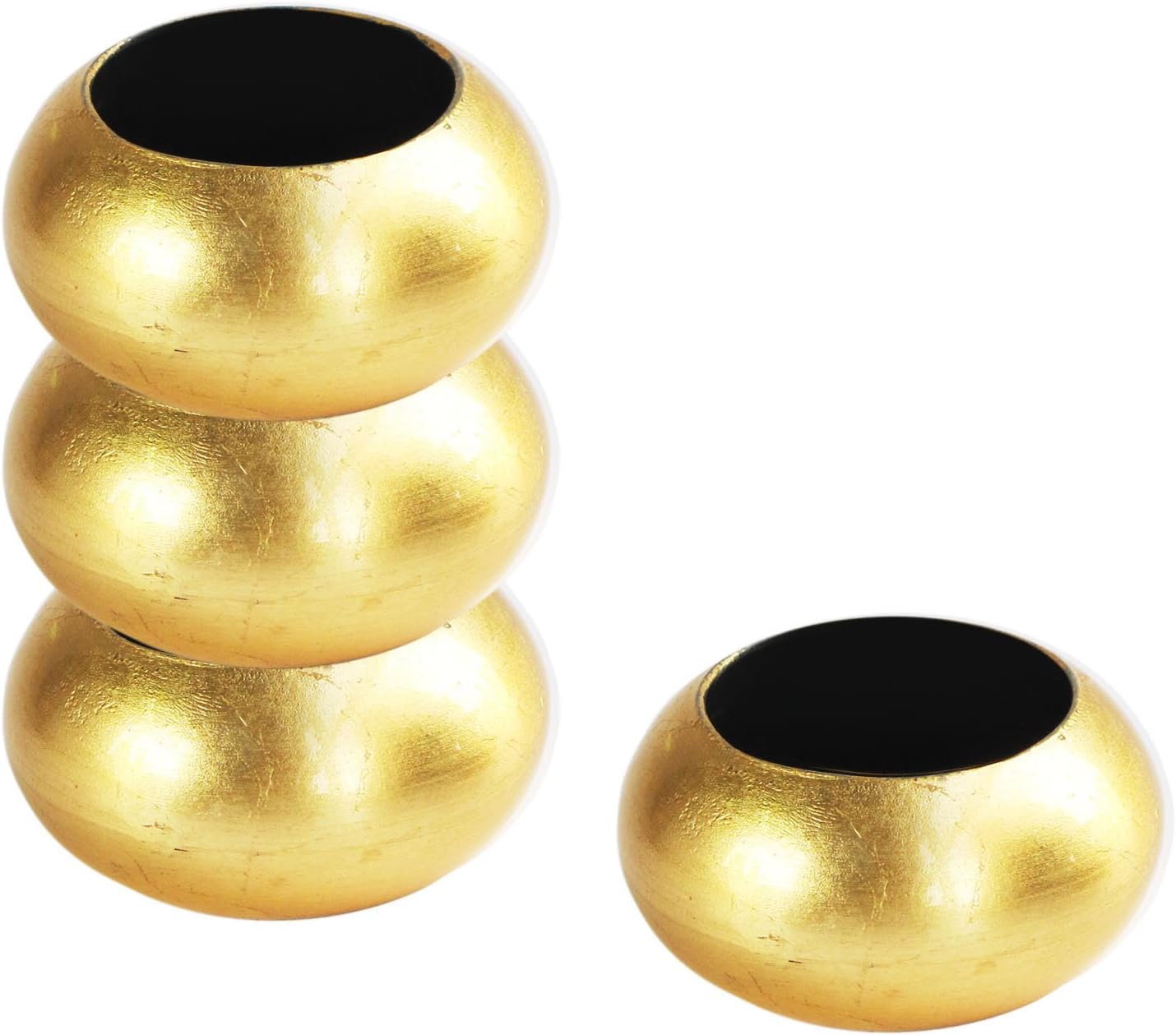 Set of 4 Napkin Rings-Gold